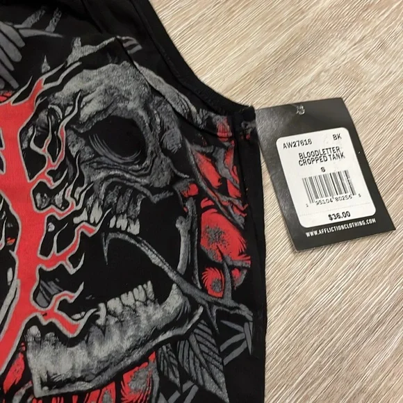 NWT - Affliction. “Bloodletter” cropped tank - oversized S; 3 sold, 1 available - Picture 4 of 4